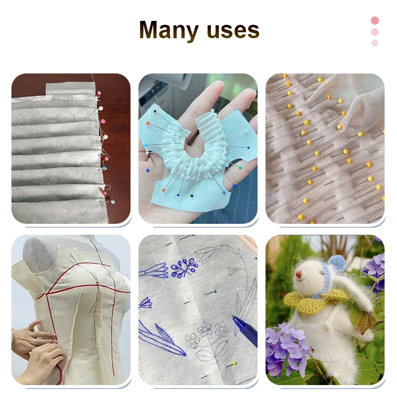 Description Picture 3 of item100PCS Clothing Manual Positioning Needle Pin Shaped Sewing  Embroidery Patchwork Tools Fixing Needle Handmade DIY Accessories