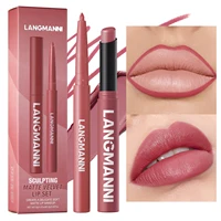 Integrated waterproof lipliner+lipstick lipstick lipstick set,no smudge,no fade,no cup,durable,easy to create a perfect makeup! 1