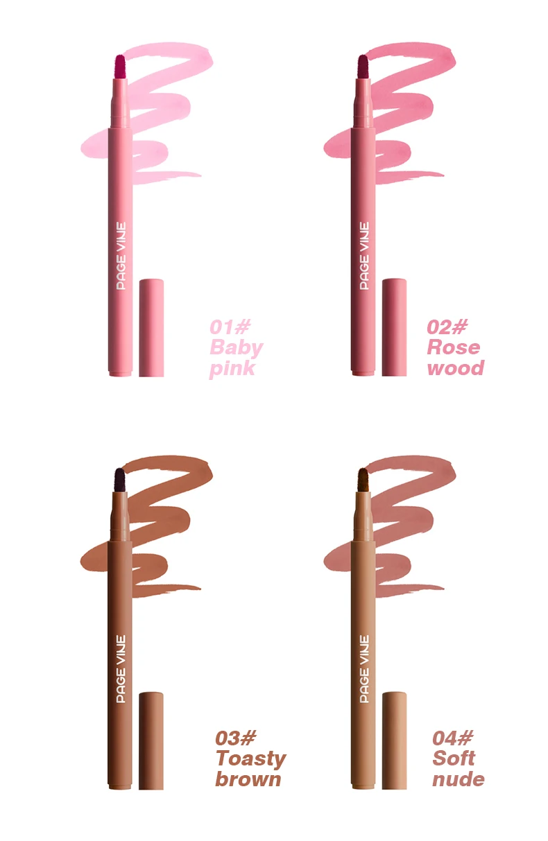 Wasserfester Matter Lipliner Stift Langhaftender Roter Lippenstift_voghion.com