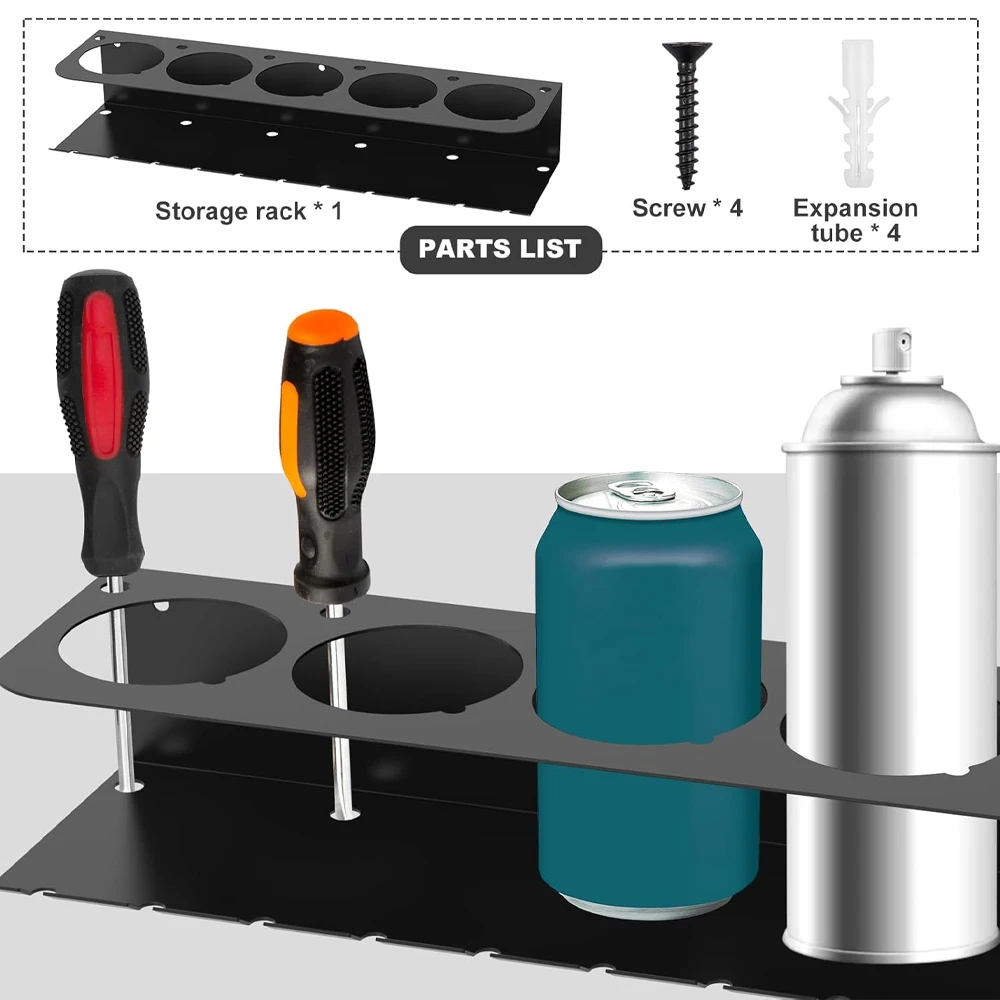 Pneumatic Tool Holder Wall-mounted Bottle Storage Racks Aerosol Rack Combo Spray Can Bottle Holder Air Tool Organizer for Garage