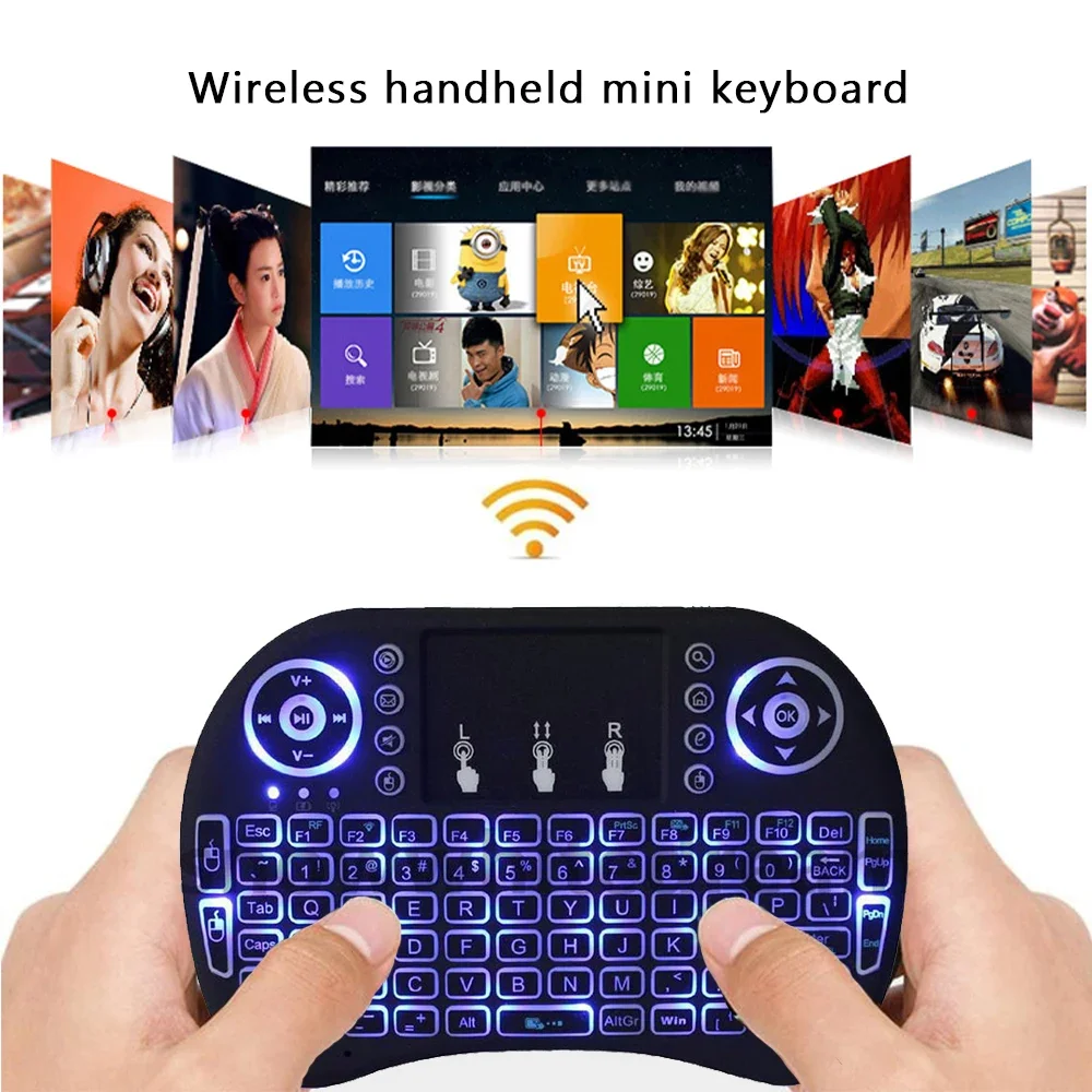 

2.4G Wireless Keyboard Air Mouse Touchpad Arabic French Spanish Russian Backlit Mini Wireless Keyboard for PC Android TV Box