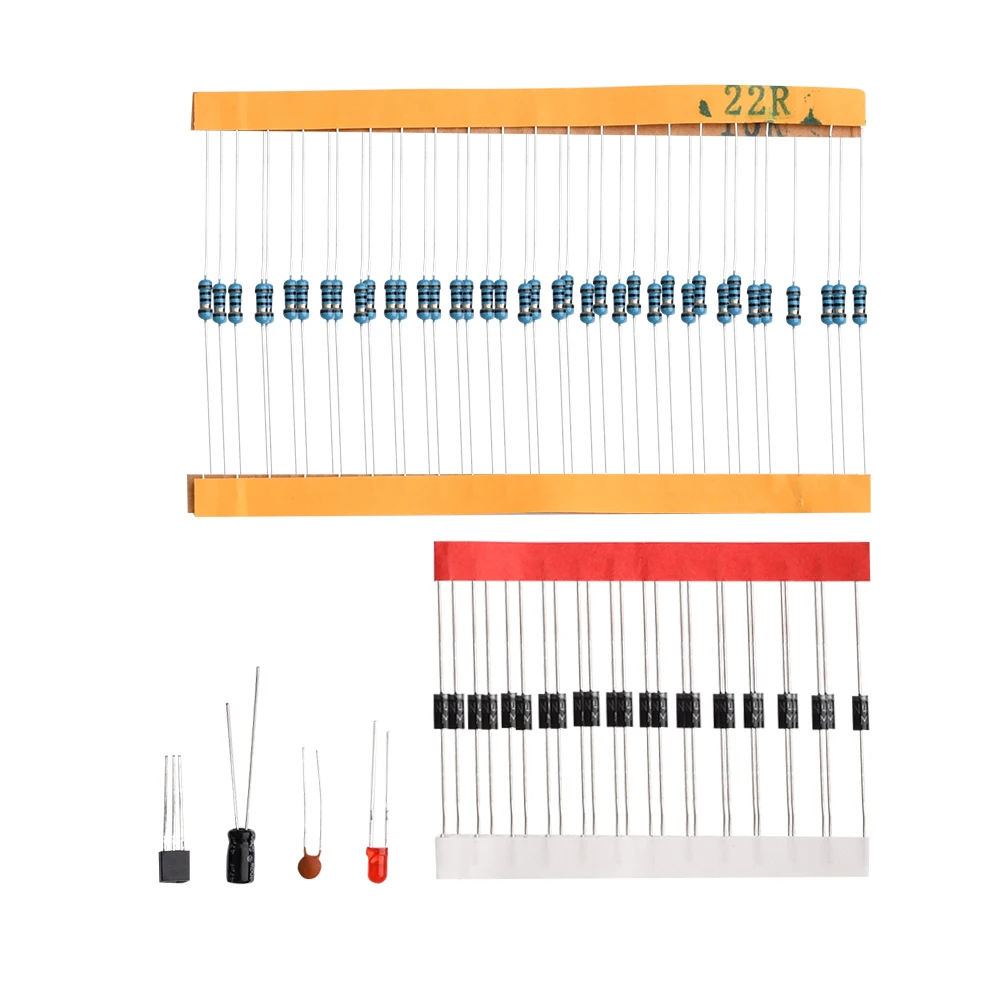 Electronic Components Kits Metal Film Resistor Assortment Led Diodes Electrolytic Capacitor Ceramic Set Transistor Power Supply images - 6