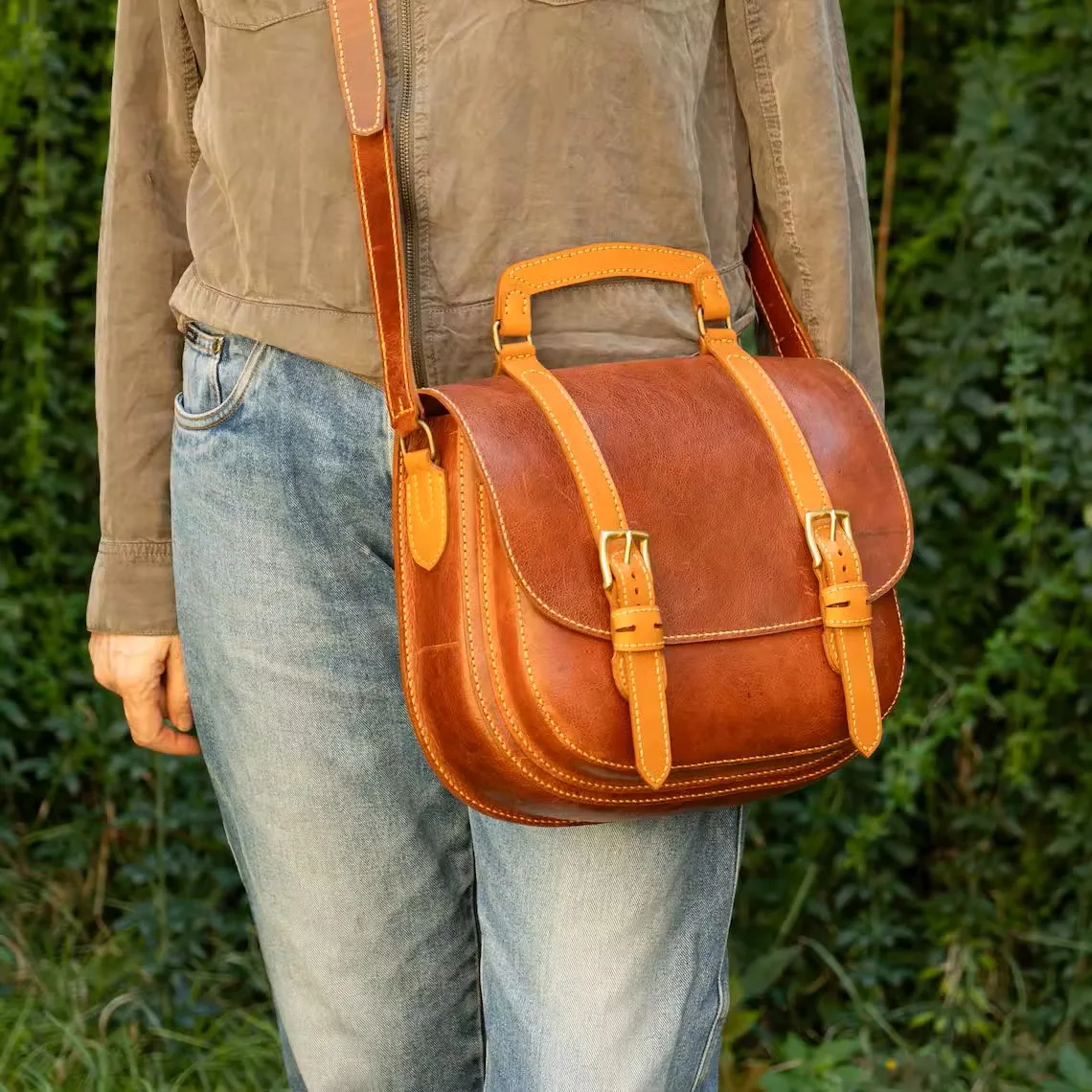 DIY leather craft shoulder bag 500gsm kraft paper pattern template stencil 26x6.5x32cm