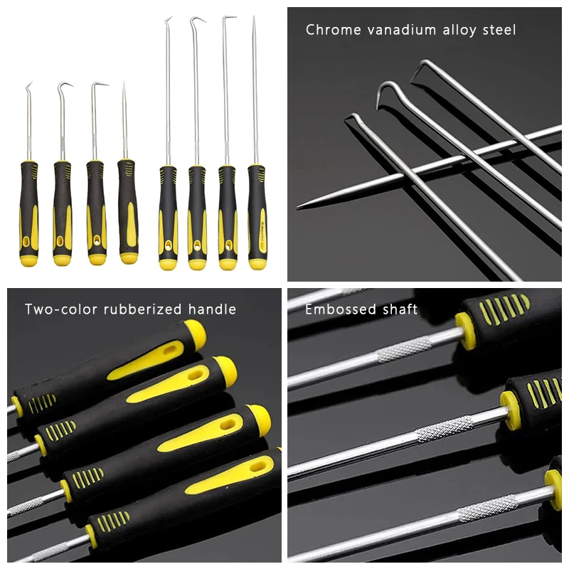 Vastar – jeu de tournevis et crochets de réparation pour joint d'huile,  225mm, joint torique, extracteur de joint, outils de réparation pour  voiture