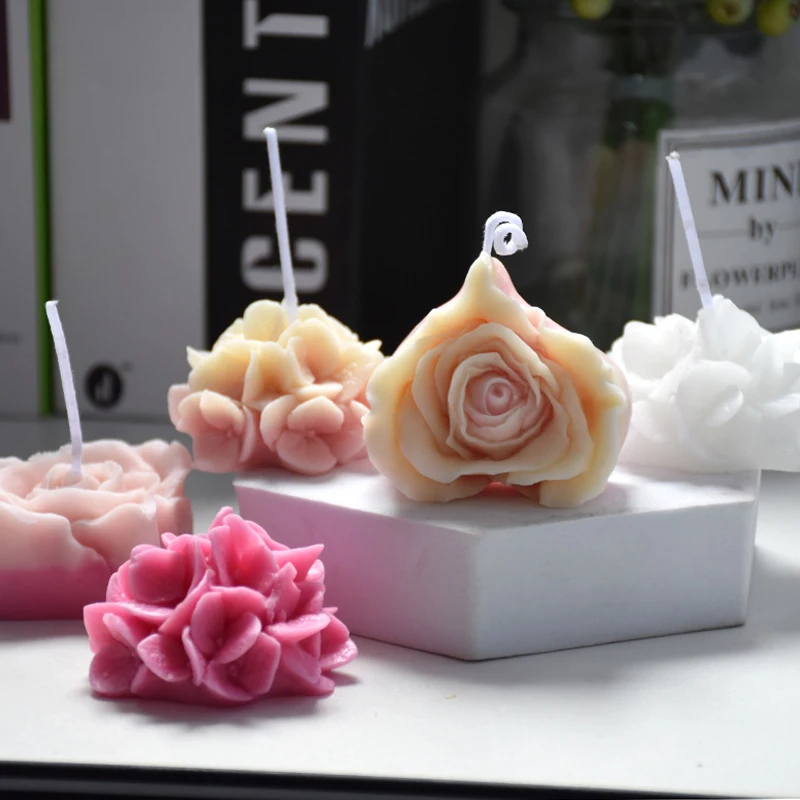 3D Heart Shaped Rose Silicone Candle Mold DIY Aromatherapy Candle