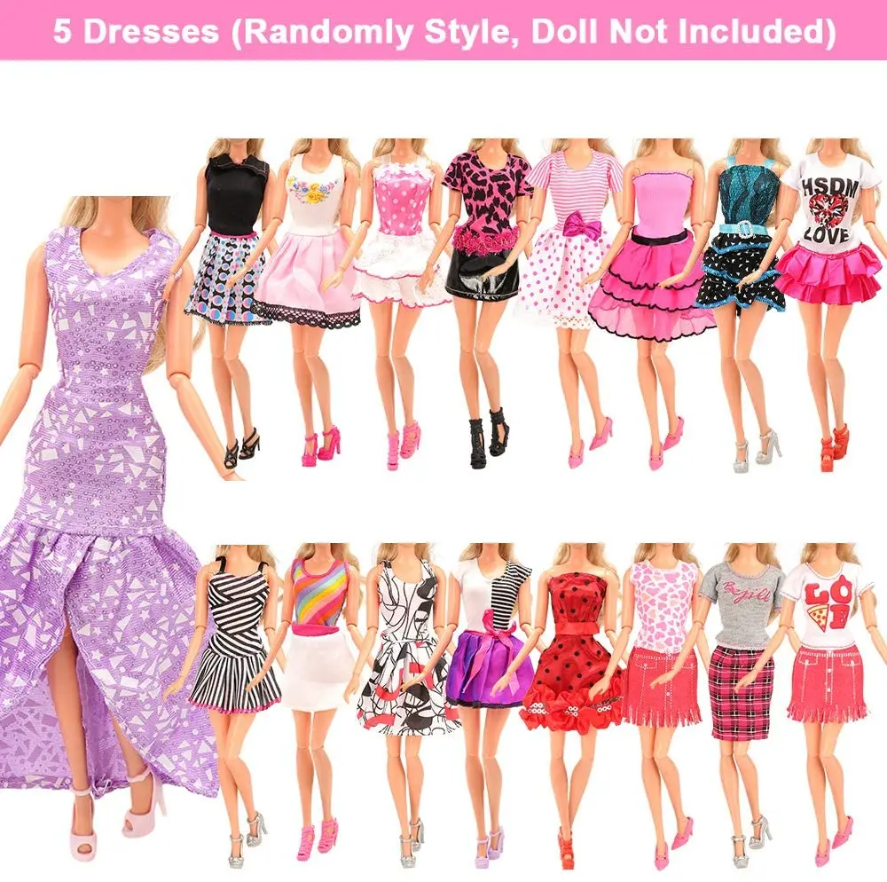 85pcs/set Barbie Doll Vestidos Shoesjewellery Roupas Acessórios Vestir-se  Jogo