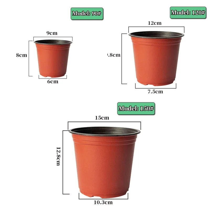 Plant Pot 100PCS Plant Nursery Pot Seed Starting Pot Plastic Flower Plant Container Succulents Seedlings Cuttings Transplant 9/12/15cm