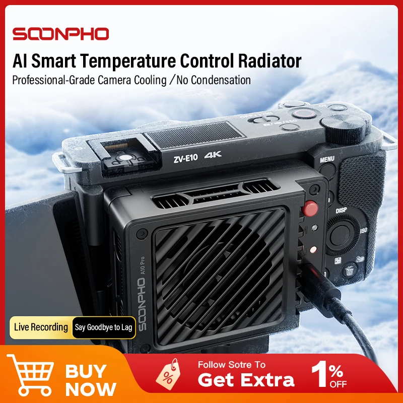 SOONPHO SP-A8/A8Pro A10Pro 카메라 쿨링 팬 ( A7M4 A7C ZVE1/10 a6700 캐논 R5/R6/R8/후지 XT4 DSLR 쿨링 시스템용)