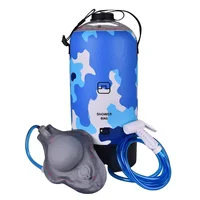 12L PVC Foot-pump Outdoor Shower Water Bag Portable Inflatable Shower Supplies for Camping Hiking Beach Traveling 1