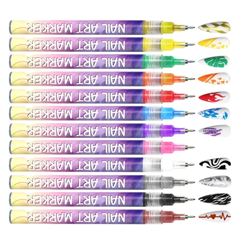 12 Colors Art Pens 3D Polishing Pens Point Dotting Liner Pen Set Art Painted Pen Drawing