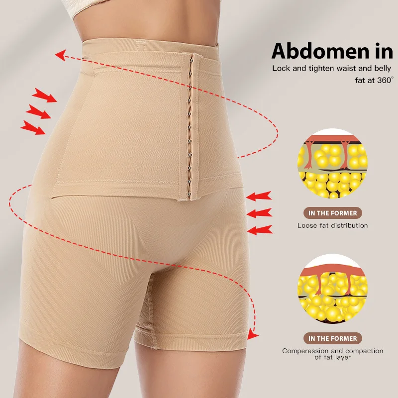 Firme Tummy Control Butt Lifter Shapewear para Mulheres, Body Shaper,  Shorts, Cinto Fino, Calcinha com Gancho