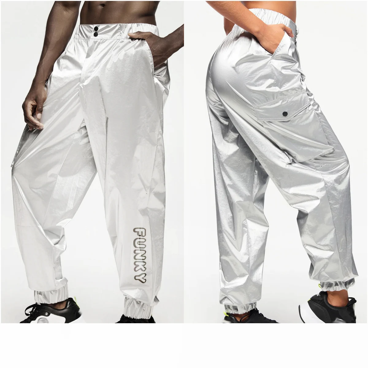 ABCDE Fitness Dancing Running Casual Loose Men's and Women's sauna pants  Trousers 0501 4
