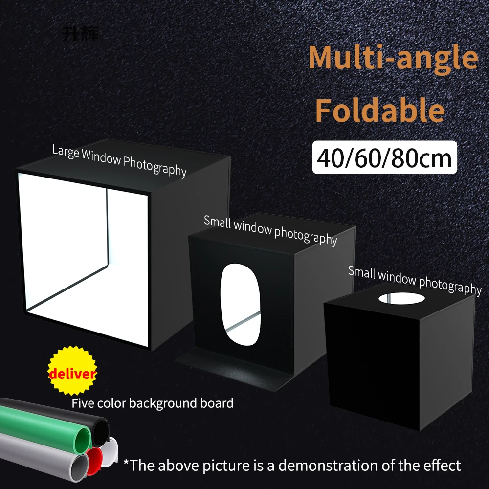 SH 80cm/65cm Lightbox Kits Photo Studio Mini Table Shooting Tent With 5 Colors PVC Background Foldable Dimmable Photography Box