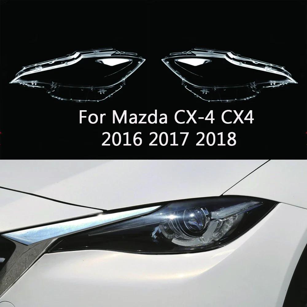 

Для Mazda CX-4 CX4 2016 2017 2018 автомобильные аксессуары крышка объектива фары прозрачный абажур налобный фонарь корпус лампы из оргстекла
