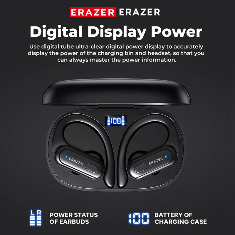 XT60 Bluetooth 5.3 Earphones True Wireless Headphones Button Control Noise Reduction Earhooks Waterproof with Mic Headset 3