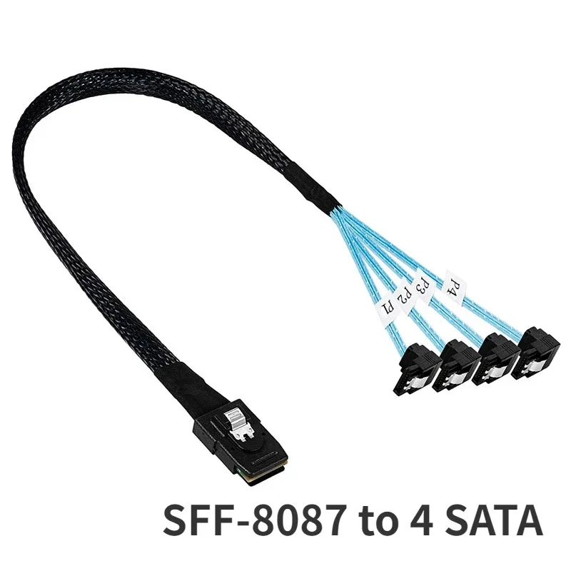 Chenyang CY Mini SAS SFF-8087 Hôte Interne 36 Broches Vers 4 SFF-8482 29 Broches Pour Disque Dur SAS Et Câble D'alimentation SATA 100 Cm
