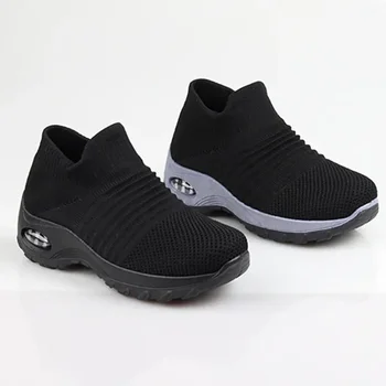 النساء العظام الارتفاع زيادة أحذية رياضية تنوعا داعمة قوس تصميم شبكة أحذية جديدة الإناث في الهواء الطلق أحذية غير رسمية المدربين 5