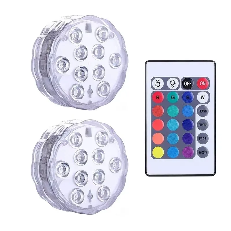 ตัวเลือกสินค้า ไฟ RGB ใต้น้ำ เปลี่ยนสีได้ 10 ดวง