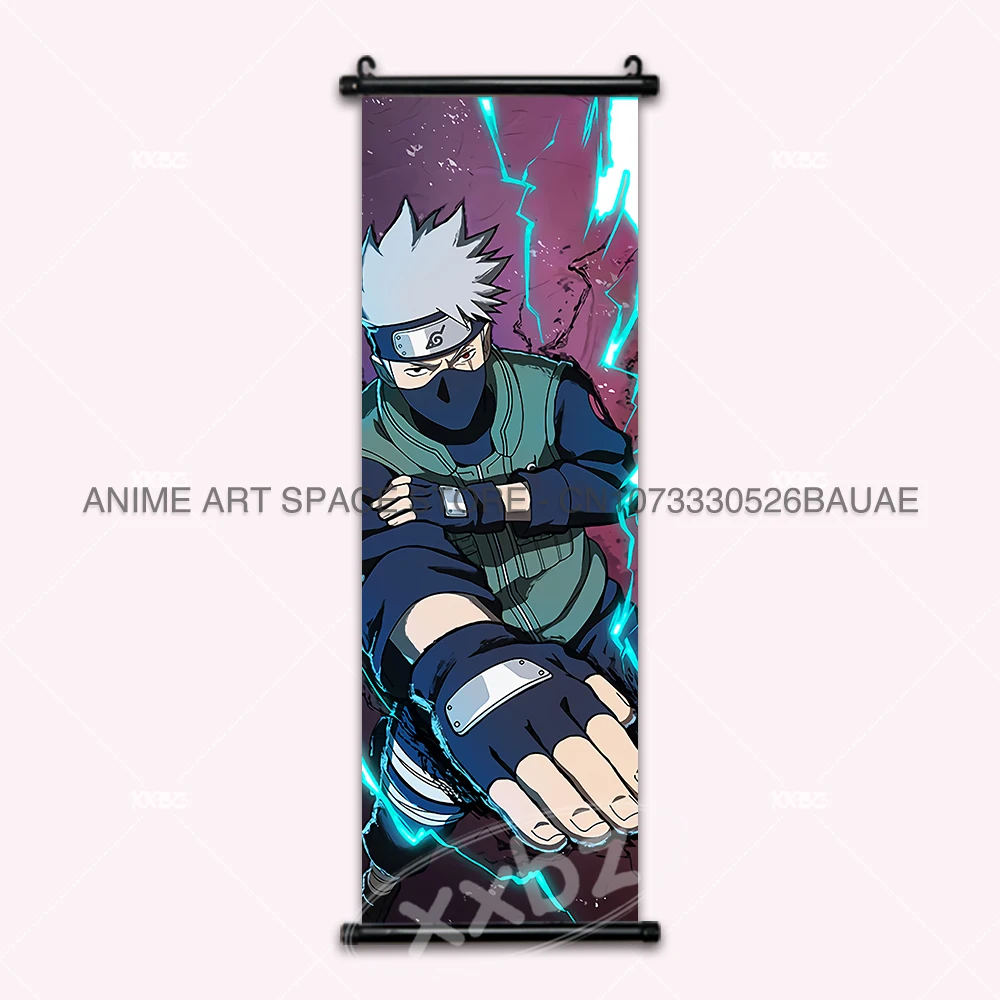 Naruto Anime Hanging Wall Art: Uchiha Sasuke & Jiraiya Scrolls Poster