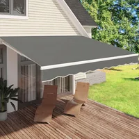 Awnings for Patio, 13'x9.8' Retractable Awning Cover Sun Shade Shelter, 280g/m² Premium Polyester with PU Coating Fabric 1