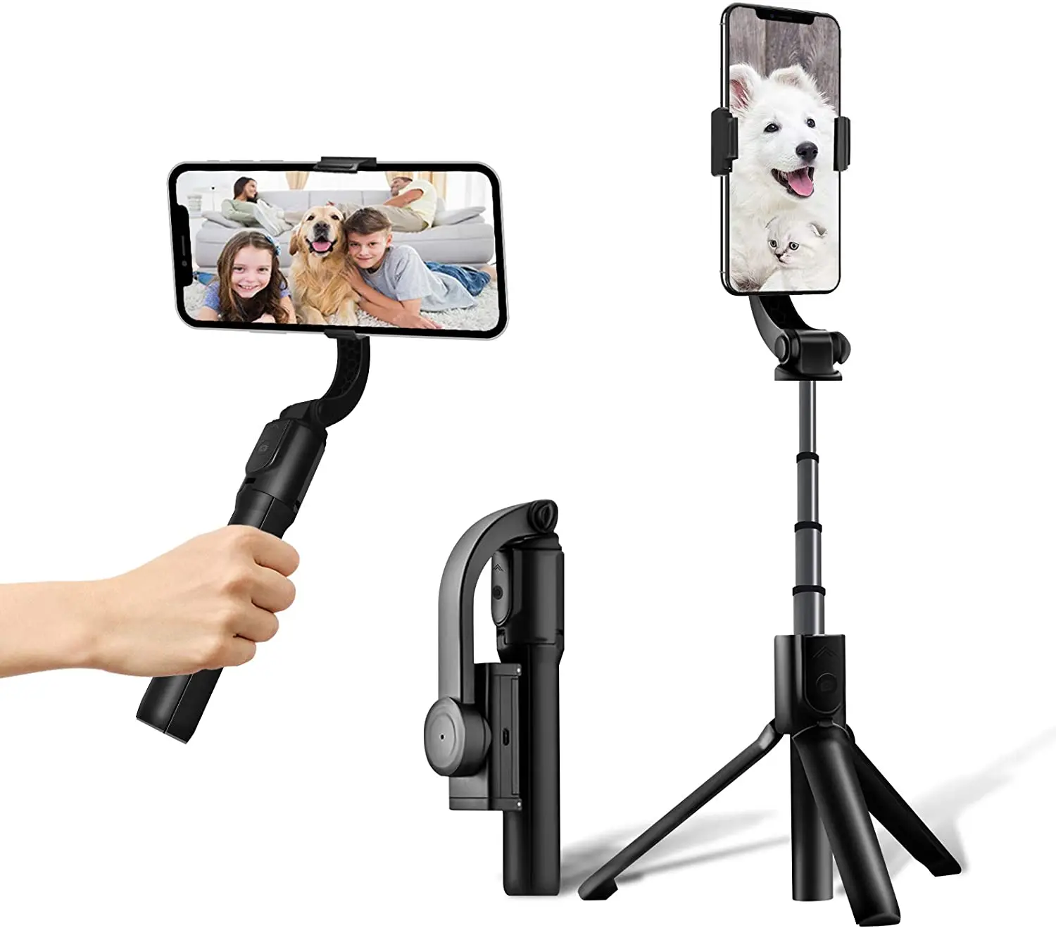 H5 Stabilizzatore Cardanico Portatile Selfie Sticks Fotocamera In Lega Di Alluminio Usb Anti-Shake Telecomando Zoom Per Smartphone Gopro Treppiede