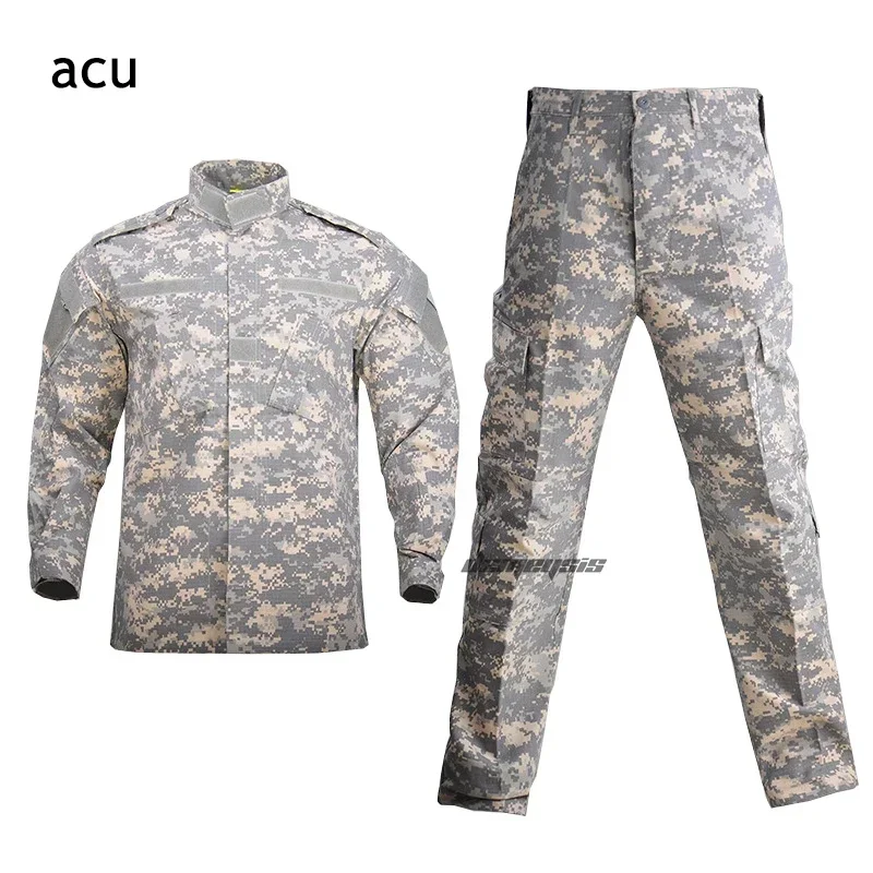 Tactical Camouflage Combat Uniform Set for Men - Shirt & Pants Suit for Airsoft and Hunting
