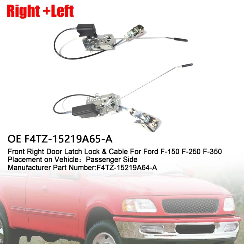 

Автомобильный Замок с защелкой передней двери в сборе, 1 пара, F4TZ15219A65A F4TZ15219A64A, левый и правый для Ford F150 F250 F350 1992-1997