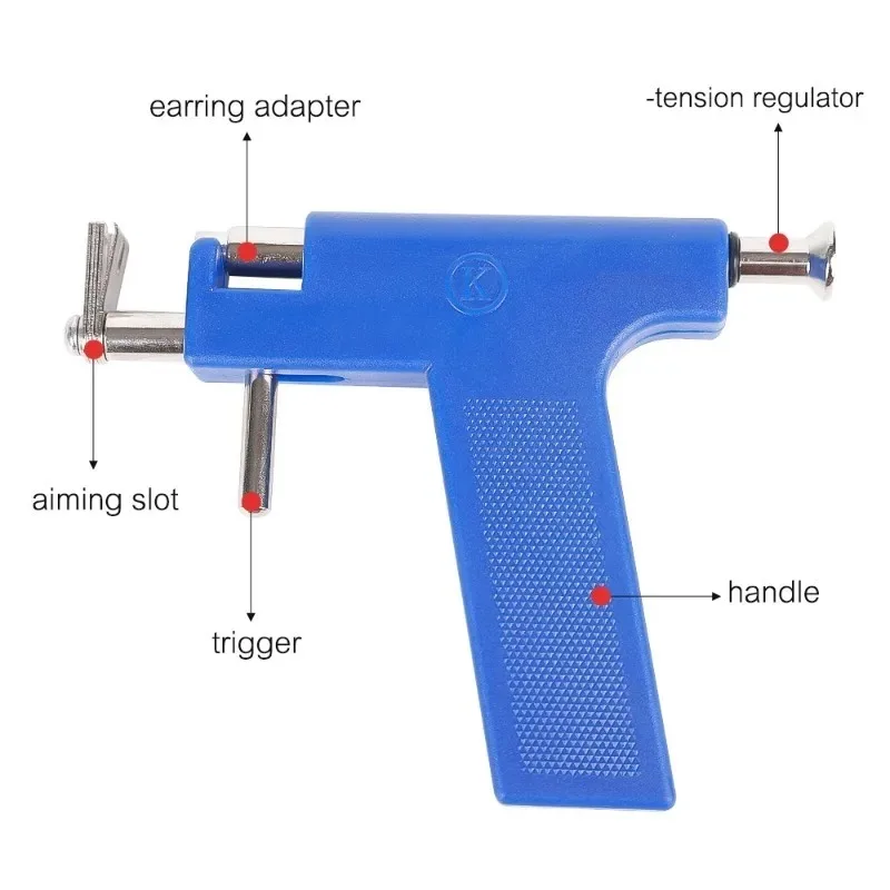 Sterile Ear Piercing Gun Set 98pcs Earrings Earplugs Earlobe Punching Machine Safty Nose Piercer Lips Tongue Perforation Tool