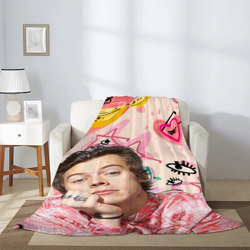 

Popular Singer Warm Blanket for Winter H-Harry-Styles Sofa Blankets & Throws Microfiber Bedding Knee Fleece Fluffy Soft Nap Home