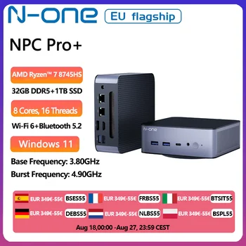 N-one NPC Pro+ Mini PC Windows 11 Pro AMD Ryzen 7 8745HS 32GB DDR5 1TB SSD Computer desktop Wi-Fi 6 2*2.5G RJ45 1*HDMI 1*Tipo- 1