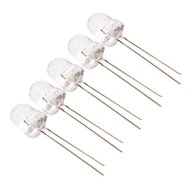 5 colori 5mm lampadina a diodi LED rotonda lampada a diodi a emissione  super luminosa verde giallo blu bianco rosso kit elettronico assortito fai  da