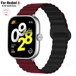Magnetic Silicone Sport Wristband for Smart Watches - Premium Replacement Strap (9.Wine and black)