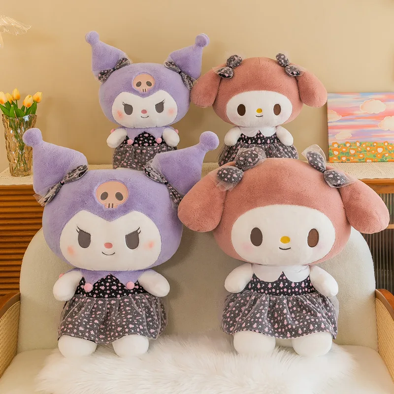 

Плюшевые куклы Aoger Sanrio Sakura Kuromi Mymelody, милая Подушка, темная Готическая кружевная игрушка, подарок на день рождения для девочек