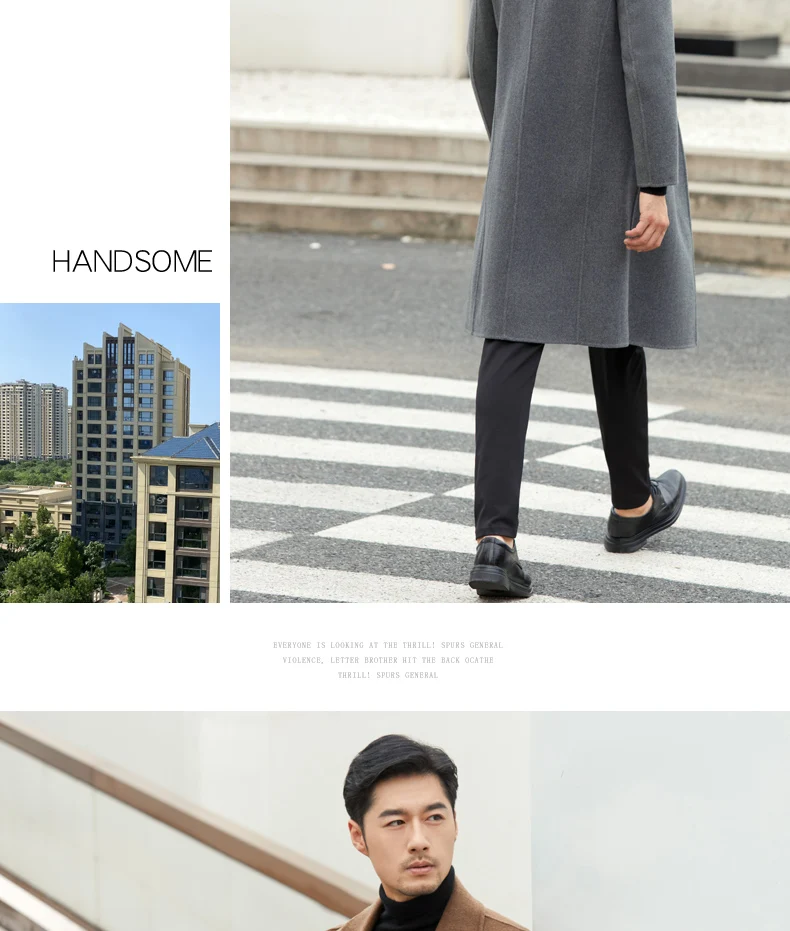 Hochwertiger langer Herrenanzug aus 100 % reiner Wolle, Strickjacke aus Wolle, Herbst/Winter, neuer doppelseitiger Business-Kaschmirmantel aus Wolle – Detail 18
