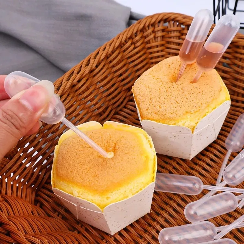 Mini Dropper Disposable Jam Dropper for Cupcake 4ml Sauce Squeeze Transfer Pipettes Dessert Stuffed Cake Decor 50/200Pcs