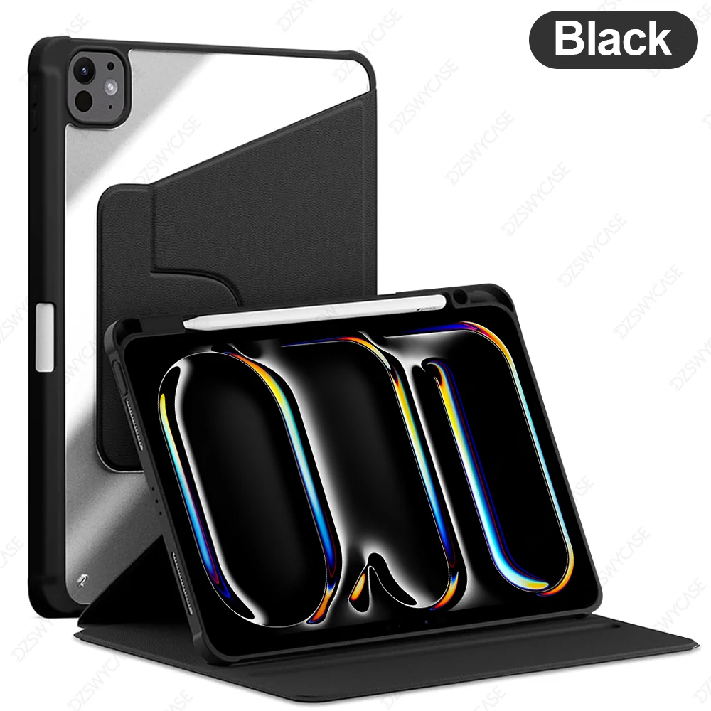 Versatile 360° Rotating iPad Pro Trifold Stand Case with Pencil Holder and Auto Wake/Sleep Function