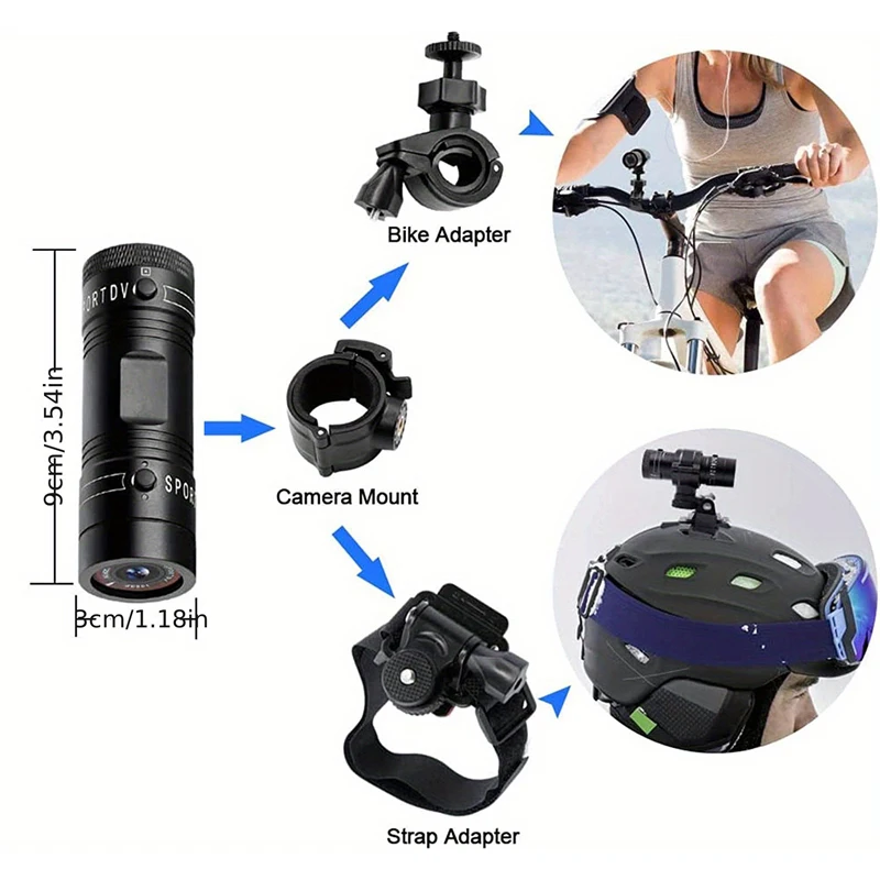 고화질 카메라 오토바이 자전거 야외 라이딩 1080P 방수 헬멧 레코더 스포츠 카메라 야외 스포츠 선물
