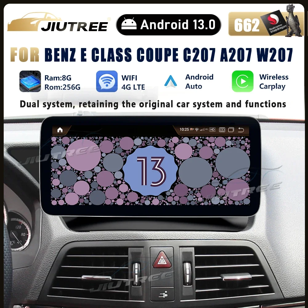 

8+256GB Android 13 Snapdragon 662 For Mercedes Benz E Class Coupe C207 A207 W207 2009-2016 car radio GPS multimedia player
