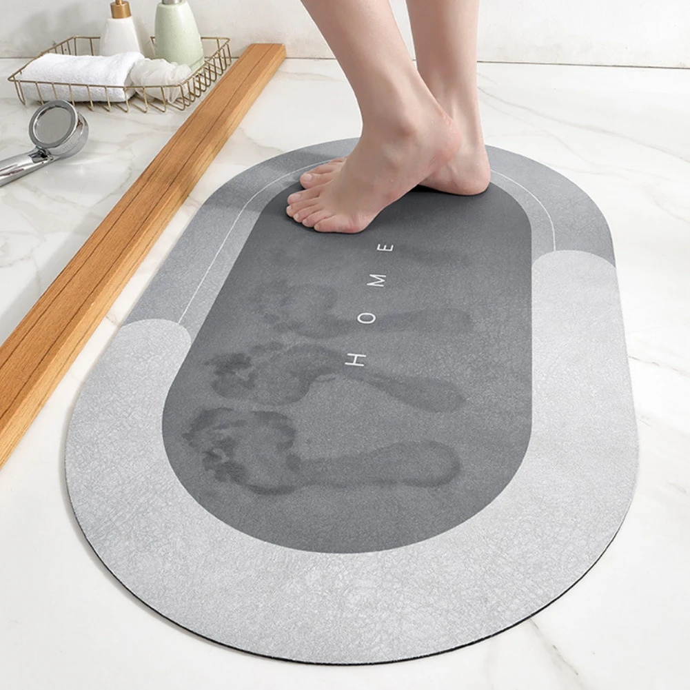 

40*60cm Absorbent Bath Mat Quick Drying Bathroom Rug Non-slip Entrance Doormat Floor Mats Toilet Kitchen Room Carpet