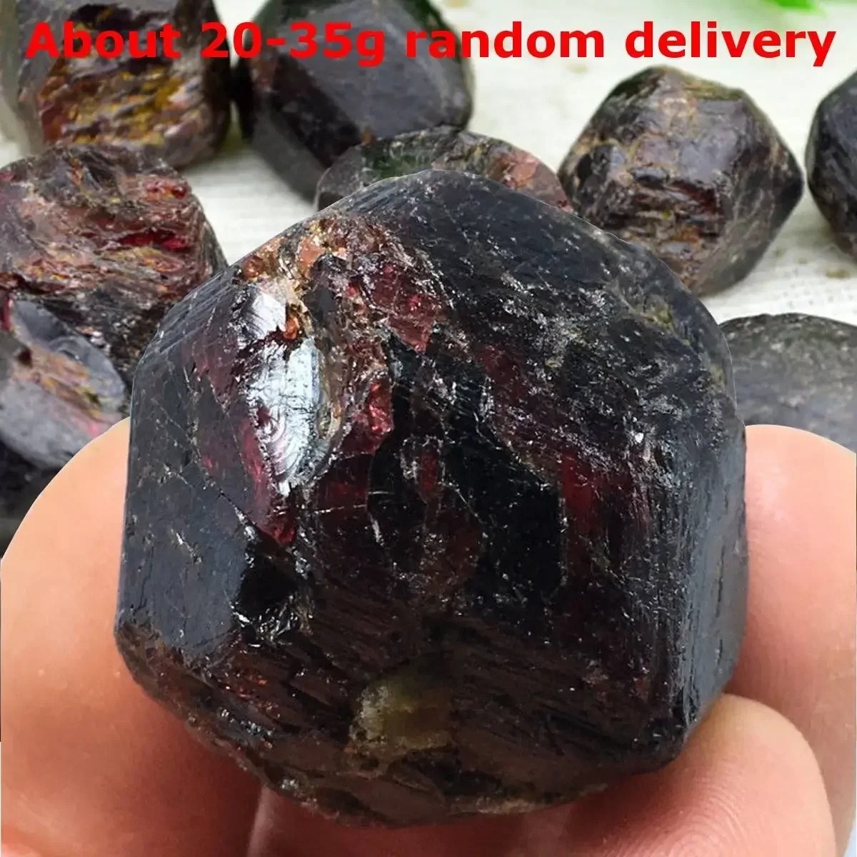 1Pc Red Natural Garnet Quartz Crystal Gemstone Healing Energy Stone Garden Yard Home Degaussing Rough Mineral Specimen Decor New gemstone specimen