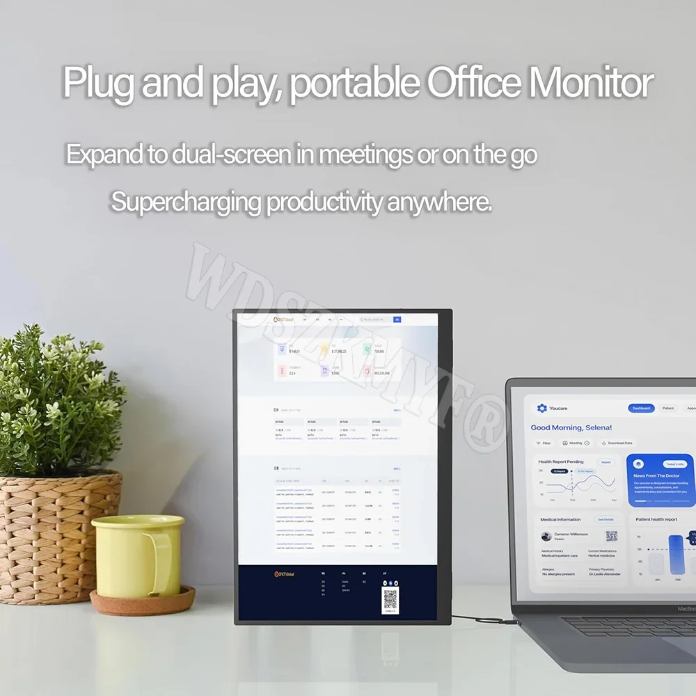 شاشة محمولة مقاس 17.3 بوصة مع حافظة واقية HD IPS ش...