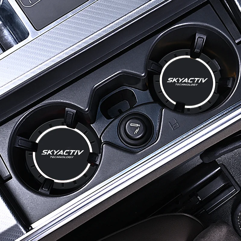 2pcs Car Cup Holder Anti Slip Insert Coasters Pads For Mazda Skyactiv 3 Axela 6 Atenza MX5 MS Car Water Cup Holder Silicone Mats