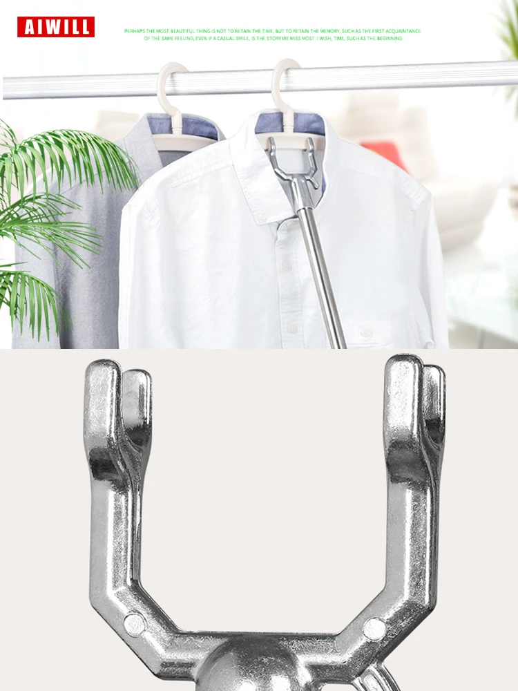 AIWILL Schrank Haken Pole Kleidung Picking Rod Nehmen Kleidung Trocknen Dressing Reacher Stick Wäscheleine Erreichen Kleidung Erreichen Pole – Detail 2