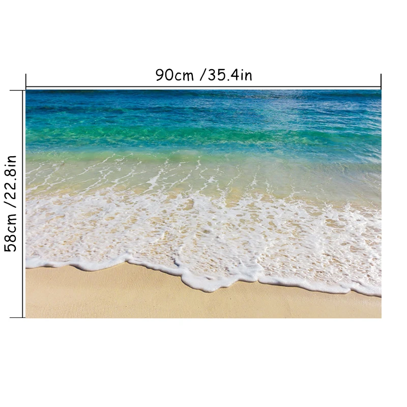 Lifelike Sea Wave Beach Vinyl Wall Stickers for Home Bathroom Kitchen Living Room Doorway Floor Decoration Waterproof Wallpaper