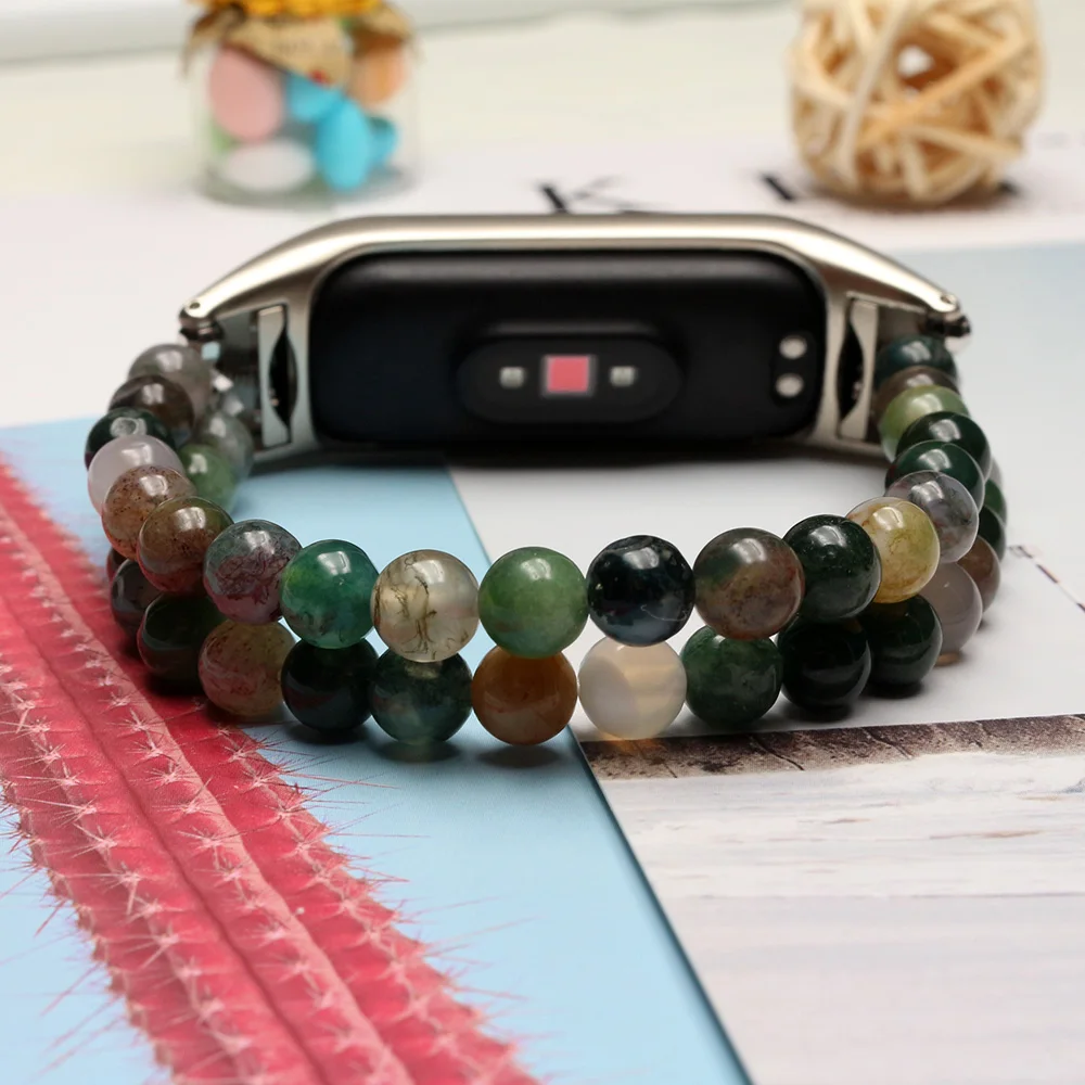 Elegant Agate Bead Elastic Fashion Watch Band