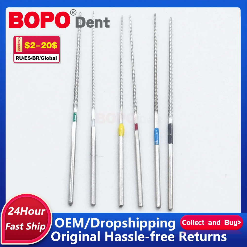 Dental Ultrasonic U Files Staniless Steel NITI for Root Canal 15 40