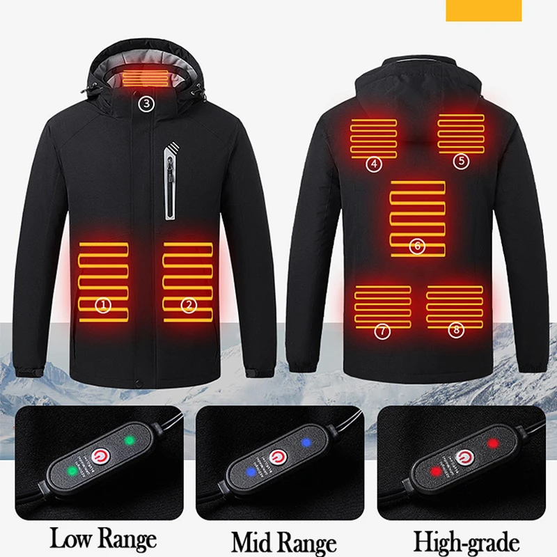 10 areas heated vest men women usb electric self heating vest warming waistcoat heated jacket washable thermal heated clothes Men 8 Areas Heated Jacket USB Winter Outdoor Electric Heating Jackets Warm Sprots Thermal Coat Clothing Heatable Cotton Jacket