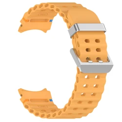 Seamless Silicone Watch Band - Versatile Smartwatch Strap - Galaxy 6 40mm 44mm (YellowS)