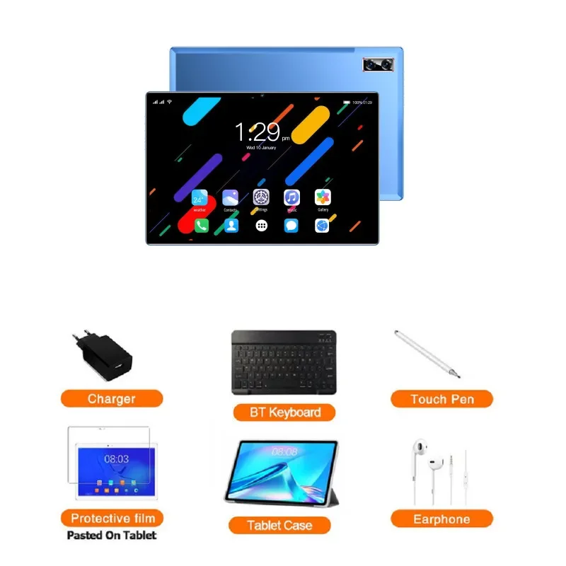 thumbnail image 1 of Tableta Android G18 de 10,1 pulgadas, versión global más nueva de 2023, Android 12, Bluetooth, 12 GB, 512 GB, diez núcleos, 24 + 48 MP, WPS + 5G, WIFI, portátil, 1 of 5