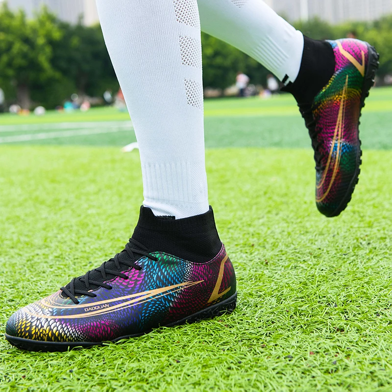 Original Mens Soccer Shoes High Ankle Soccer Boots Man Fg Tf Children's Football Shoes Breathable Soccer Shoe Man